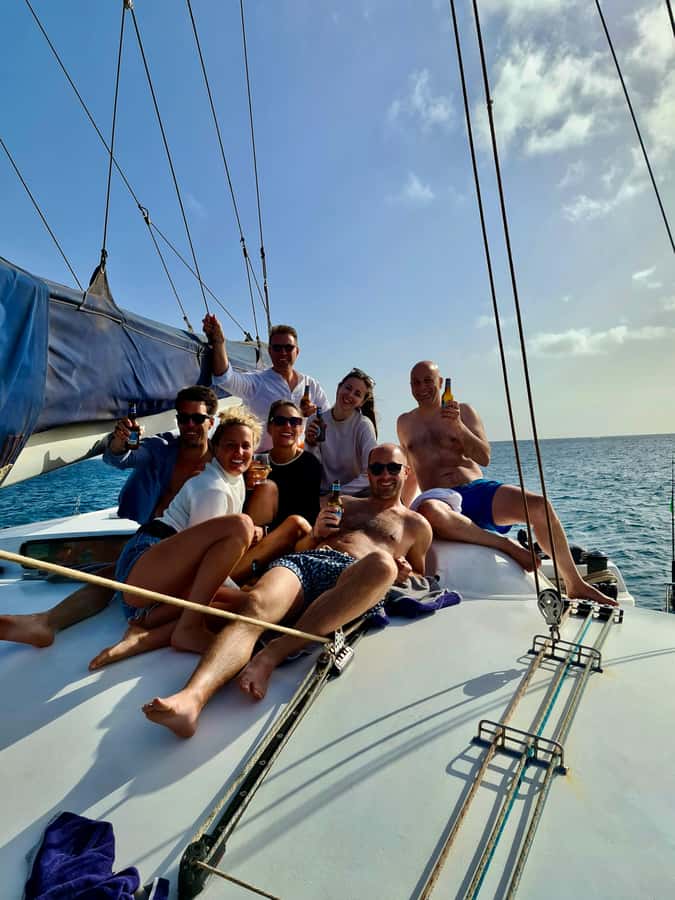 3-hour Catamaran Adventure on the waters of Sal Island - Boarding the catamaran and settling in