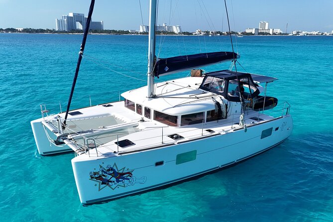 7hrs 42ft Luxury Catamaran Private Charter Cancun to Isla Mujeres - A Private Boat Day Built for Groups