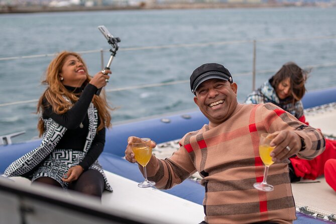 Afterwork on Catamaran with Live Music from Port Olimpic - From the Forum district toward Badalona