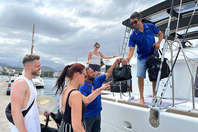 Ag. Nikolaos: Catamaran Trip with Sushi, Drinks, & Water Toys - The first swim stop in Mirabello Bay