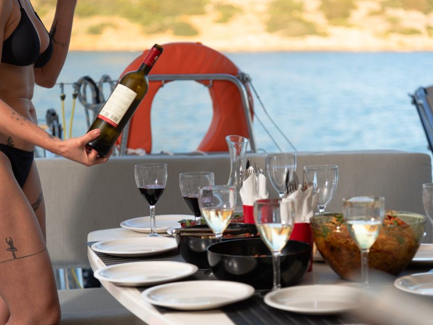 Agios Nikolaos All-inclusive Catamaran Cruise & Water Toys - Spinalonga Island from the Sea