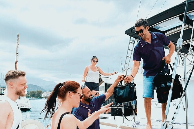 Agios Nikolaos: Private Catamaran Cruise with Meal & Drinks - The swimming stop and onboard playtime