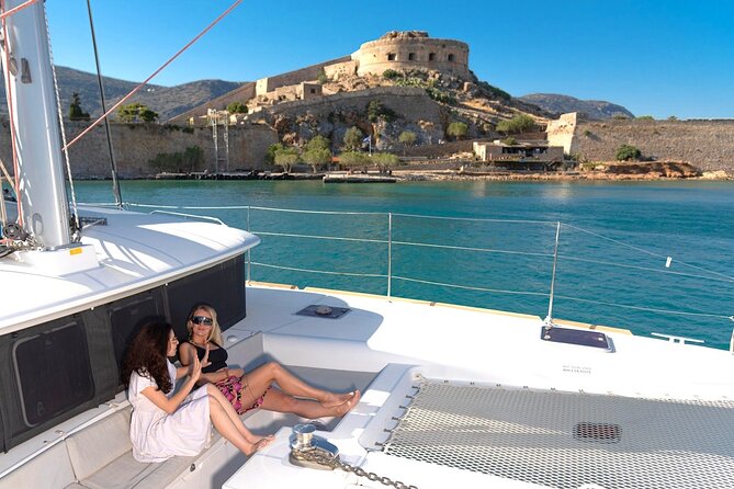 Agios Nikolaos: Private Catamaran Cruise with Meal & Drinks - A relaxed soundtrack on the Mirabello Gulf