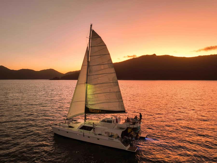 Airlie Beach: BYOB Sunset Sail in Style Catamaran Cruise - Sailing across Pioneer Bay at sunset