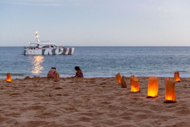 Albufeira: 6-Hour Sunset Dinner Catamaran Cruise with Open Bar - A beach BBQ with drinks included