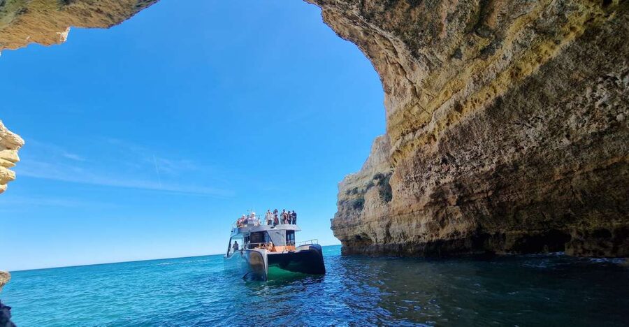 Albufeira: Coastline and Benagil Caves Tour by Catamaran - Leaving Albufeira Marina near Gate 3
