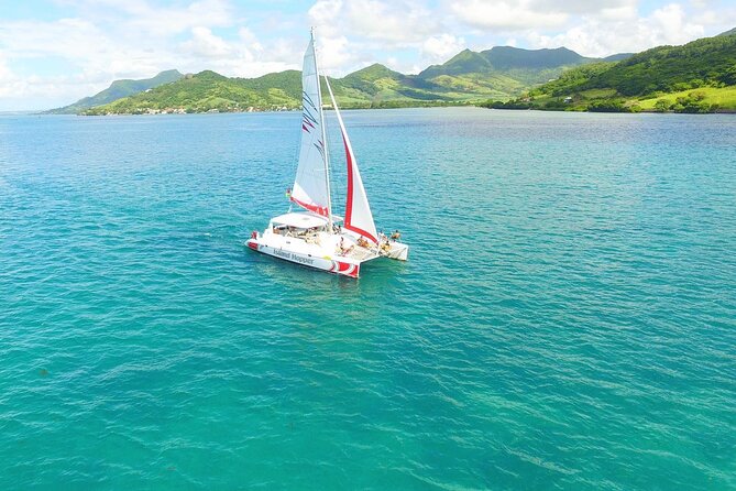 All inclusive CATAMARAN with BBQ : Ile aux cerf & GRSE waterfall - The return cruise keeps the party going