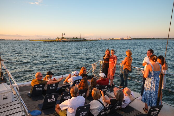 Aloha Wednesday Sunset Sail - Drinks Included - Lux Catamaran - Passing beneath the Arthur Ravenel Jr. Bridge