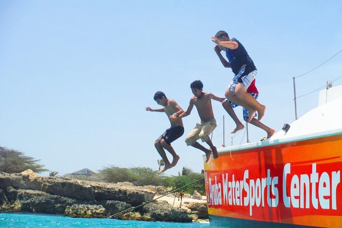 Arusun Catamaran Sail with Snorkeling in Aruba - Meeting at Palm Beach and boarding the zodiac