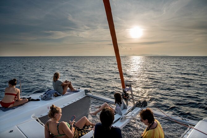 Athens Semi Private Sunset Catamaran Cruise with meal & drinks - Kavouri Beach and the sheltered waters near Hydrousa