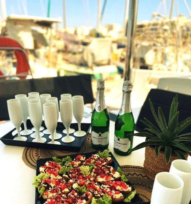 Ayia Napa: Afternoon Catamaran Cruise with Lunch & Open Bar - The Blue Lagoon stop and changing sea conditions