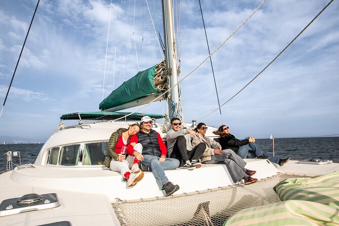 Barcelona Private Catamaran, Snacks and Cava, Sunset Option - The long Mediterranean stretch on the catamaran net