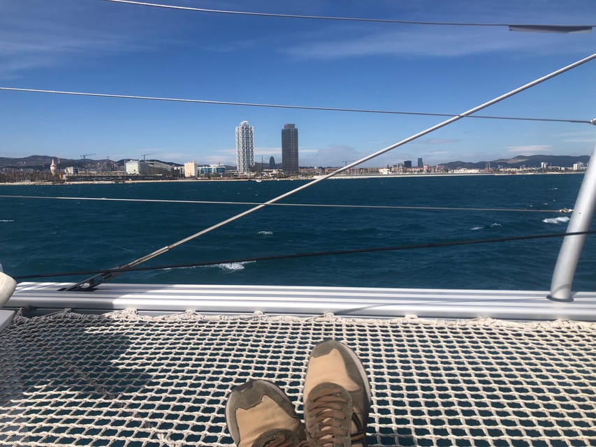 Barcelona: Shared cruise on a catamaran Drink+Local Tapa - Drinks, snacks, and the local tapa