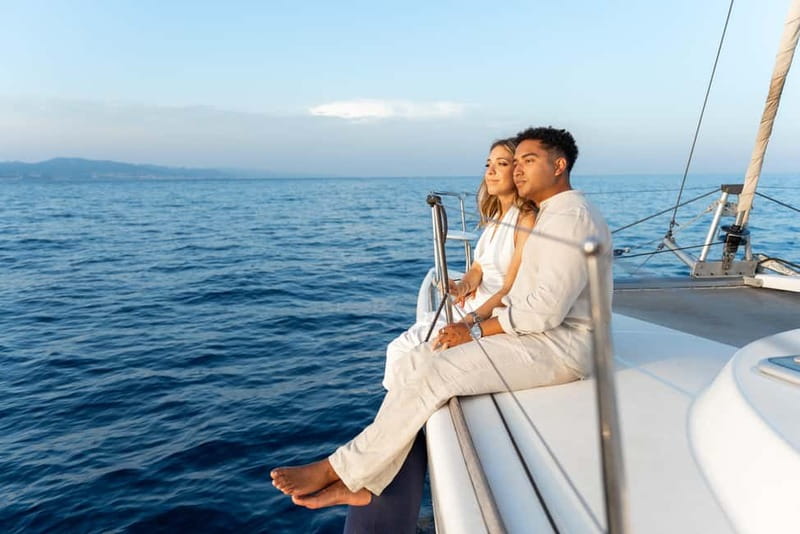 Barcelona: Sunset Catamaran Cruise with Wine and Tapa - The first 45 minutes: leaving the port