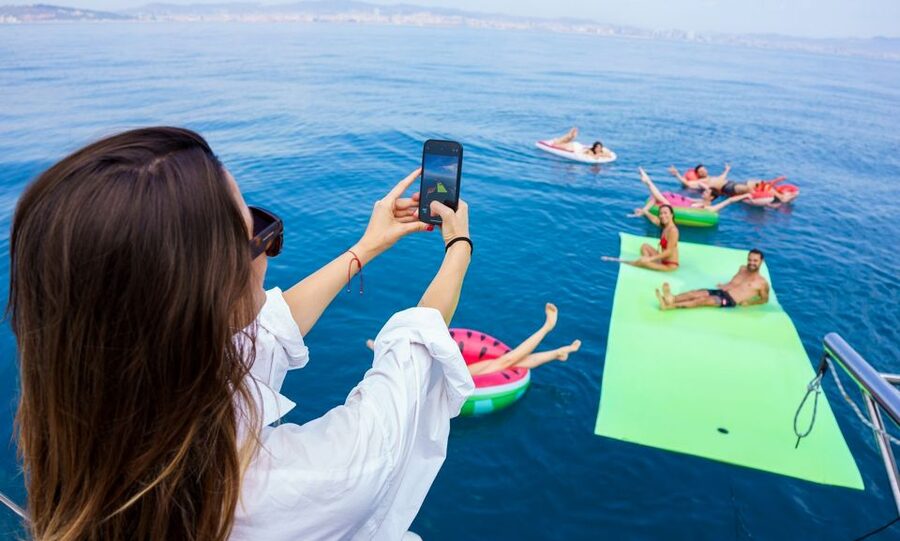 Barcelona: Sunset or Day Catamaran Cruise with Tapa & Drink - Starting at Marina Vela beside Barceloneta