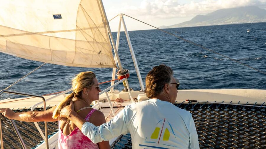 Basseterre: St. Kitts and Nevis Catamaran Tour with Lunch - The Return Sail and Onboard Atmosphere