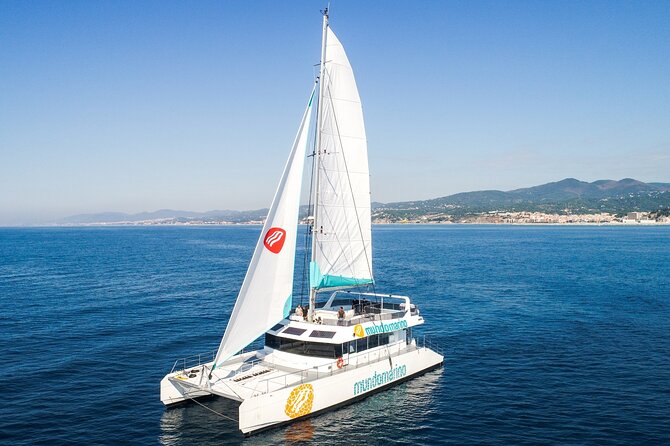 Bay of Malaga Catamaran Sailing - Leaving Muelle Uno and Entering the Bay