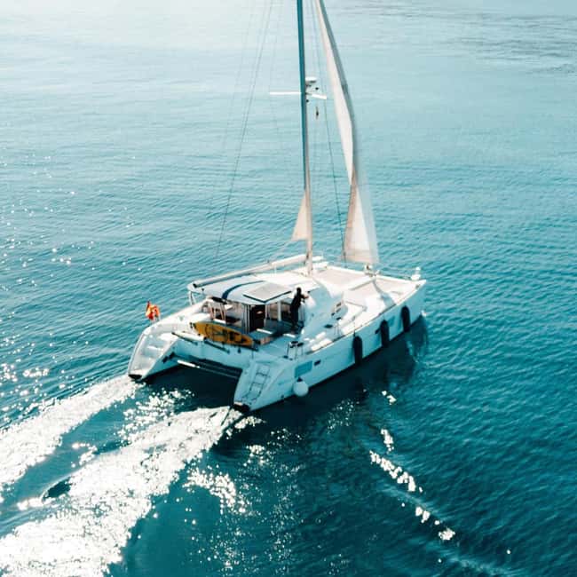 Benalmádena: Catamaran with dolphin watching and drinks - The first stretch along the Costa del Sol