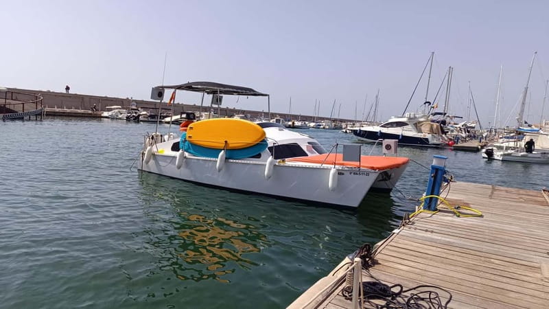 Benalmádena: Private Catamaran Party Cruise - Leaving Benalmádena Marina from moorings 685 to 687