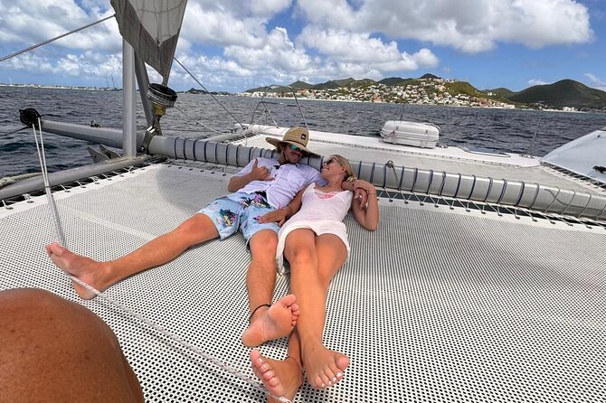 Best Sailing Catamaran, Beach and Snorkel - Cruise Ship Friendly - Sailing past the south coast toward Maho Beach