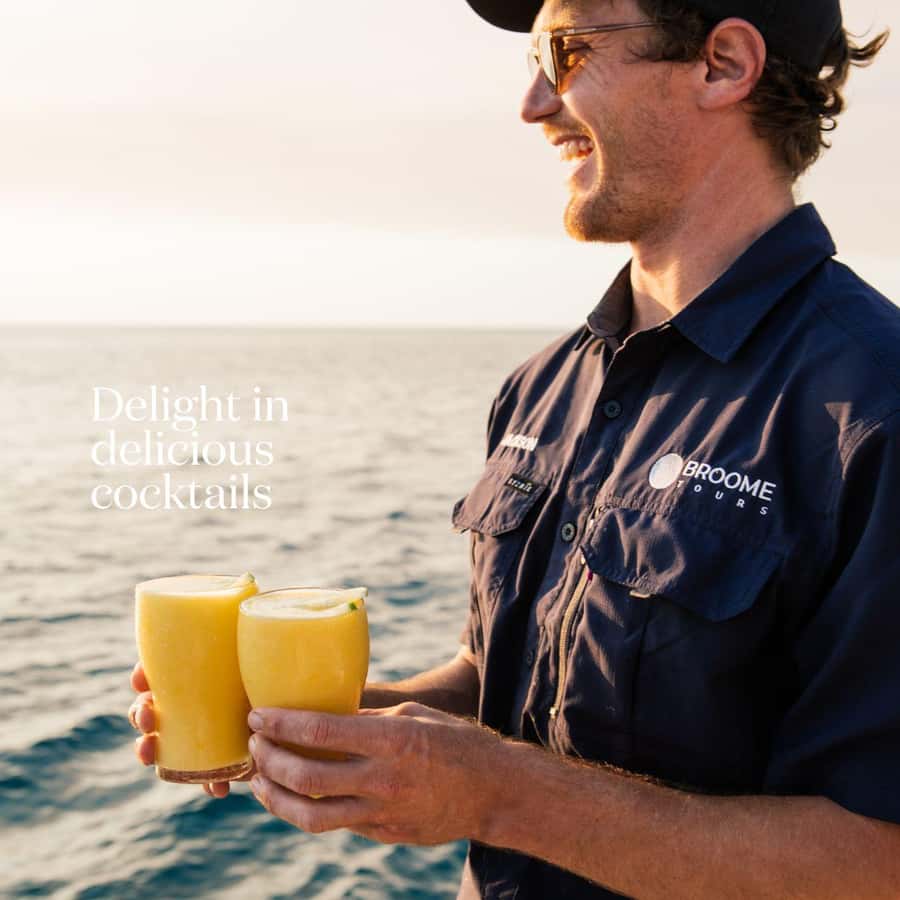 Broome's Iconic Catamaran Sunset Cruise - The boom net from April to early October
