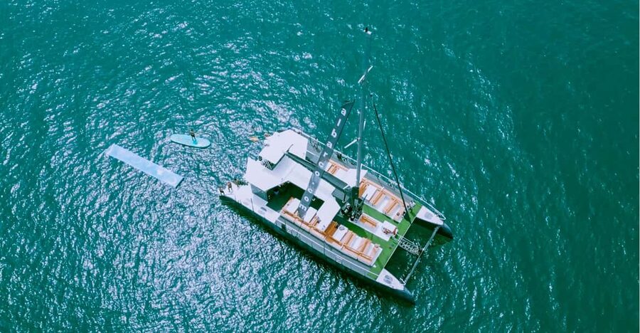 Cádiz: Bay of Cadiz Catamaran Tour with Swim Stop (Jun-Sep) - One Hour in the Sea With Mats and a Slide