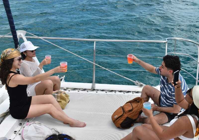 Cancun: Isla Mujeres Only Adults Catamaran, drinks & snorkel - The sail toward Isla Mujeres