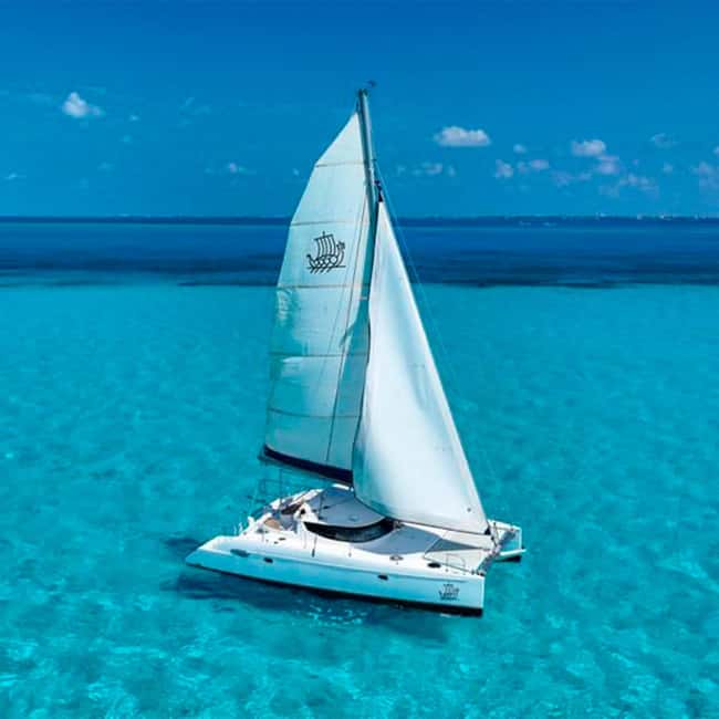 Cancun: Premium Catamaran with Transportation & Dock fee - Boarding the 42-foot catamaran in Cancun
