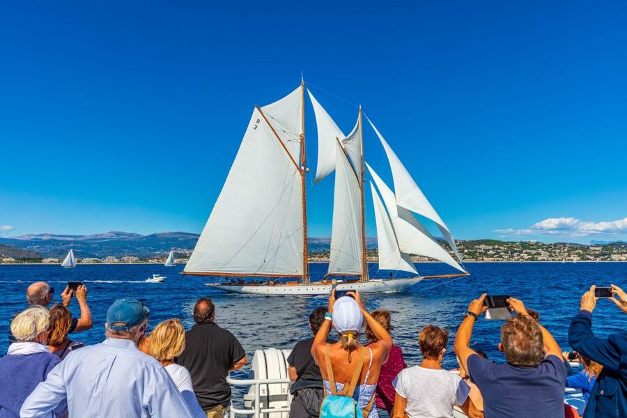 Cannes Royal Regatta Catamaran cruise - Following the antique sailboats across the bay