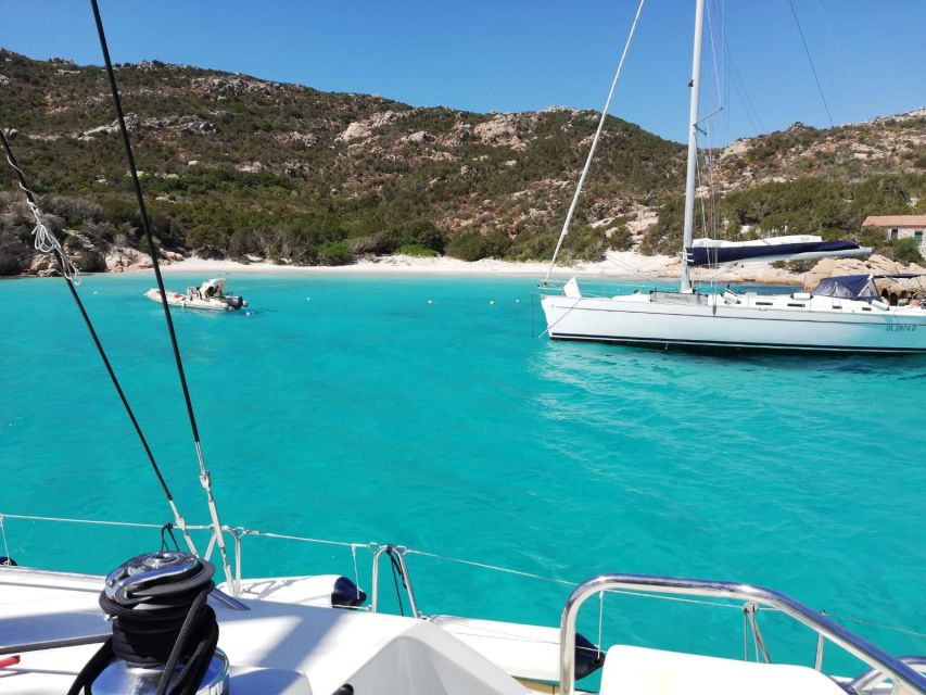 Cannigione: Catamaran daily tour to La Maddalena Archipelago - A Sardinian lunch served on board