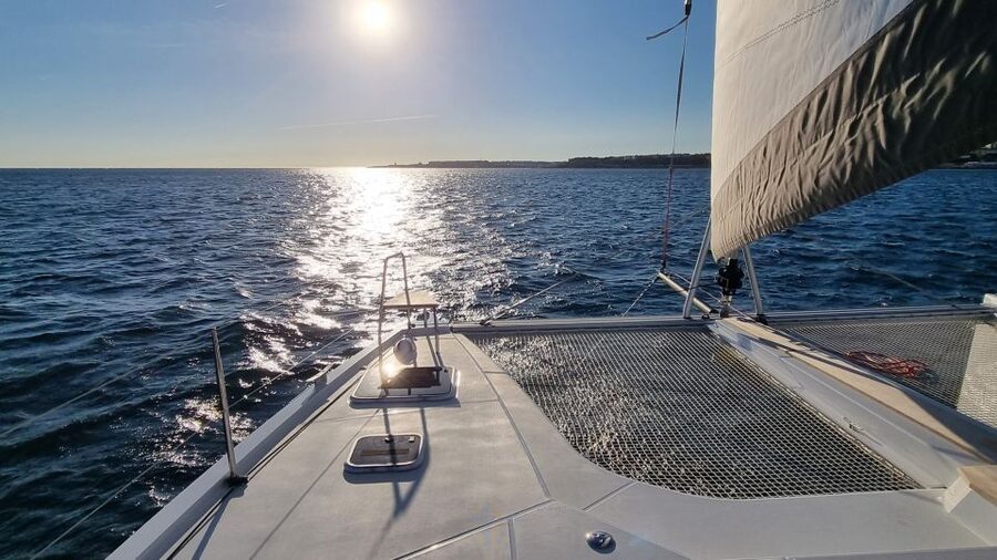 Cascais:Luxury Private Sailing Catamaran Cruise with a Drink - Cape Roca from the water