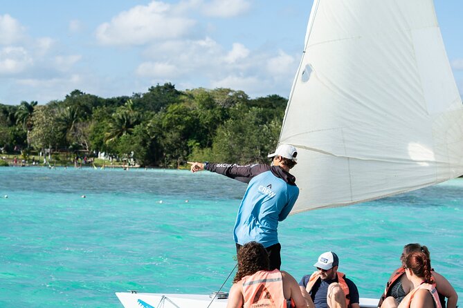 Catamaran Adventure: Navigate the Seven Colors - Setting out from The Yak Lake House in Bacalar