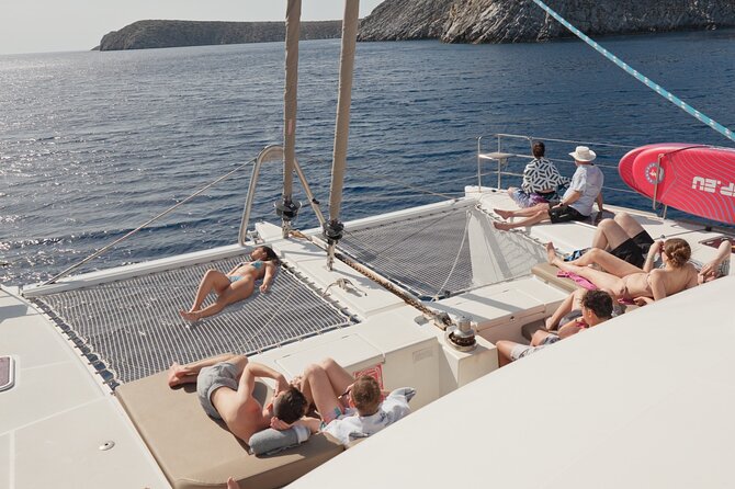 Catamaran Cruise to Dia Island with Meal and Water Activities - Lunch with seafood pasta and Cretan flavors