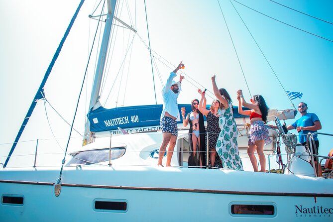 Catamaran Full-Day of Milos and Poliegos With Lunch & BBQ - Sykia Cave and the volcanic coast