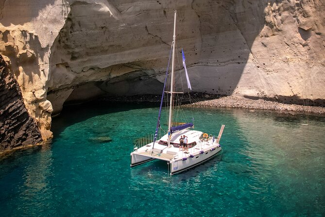 Catamaran Full-Day of Milos and Poliegos With Lunch & BBQ - Gerakas: the longest swimming stop