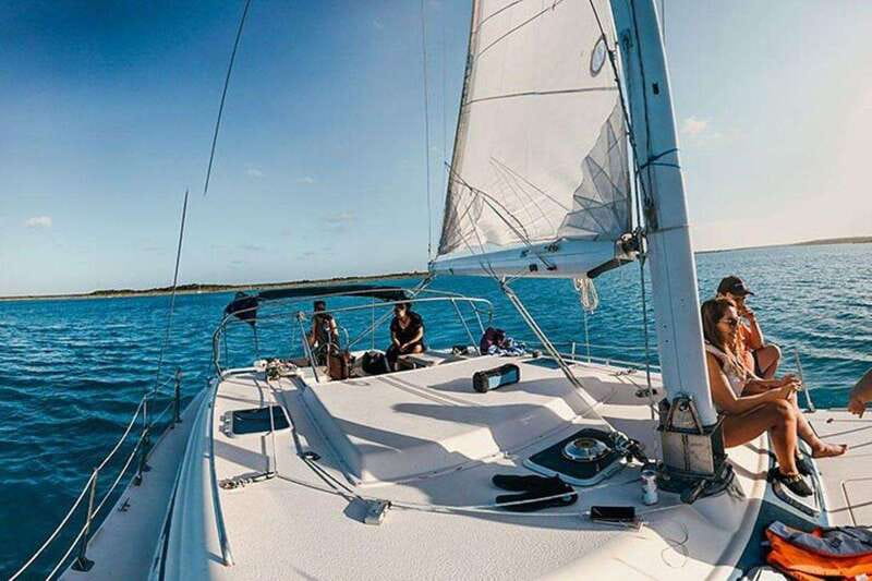 Catamaran party Isla Mujeres with drinks & lunch - Playa Norte, lunch, and a useful pause on land