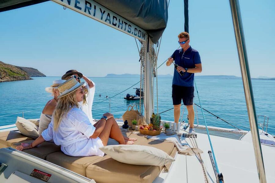 Chania Old Port: All-inclusive Catamaran Trip Agioi Theodori - Seventy-five minutes across the Cretan sea