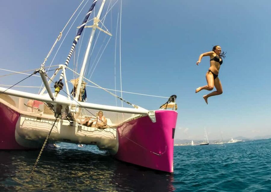 Côte d'Azur: Half-Day Coastline Catamaran Sailing Tour - Three hours on the Côte d’Azur from the water