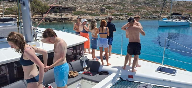 Dia Island Catamaran – Premium Lunch, Open Bar, Small Group - Swimming, snorkeling, and paddleboarding at Dia
