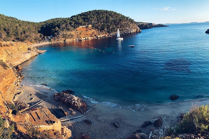 Discover Cala Bassa and Cala Comte on board a catamaran - Cala Comte and the west-coast view