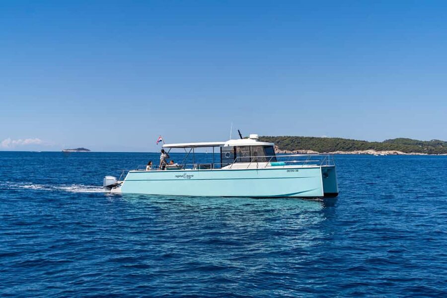 Dubrovnik: Sunset Catamaran Cruise with Sparkling Wine - Passing Lokrum as the light changes