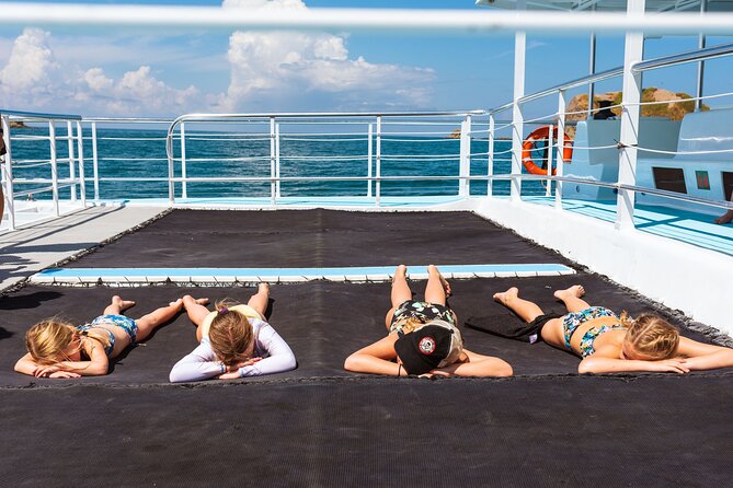 Flamingo Family Fun Catamaran Snorkel:Comfortable shaded seating - Crew service and the family atmosphere