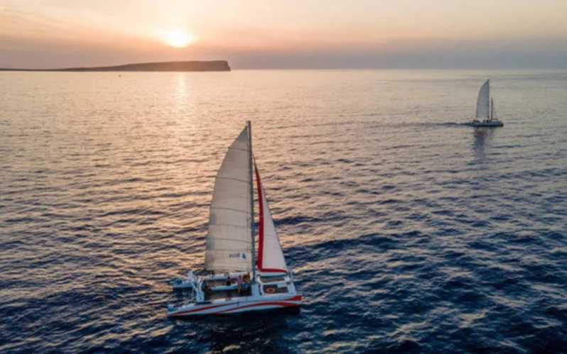 Fornells: Catamaran Sunset Cruise of Menorca's Coast - The swim stop and snorkeling time