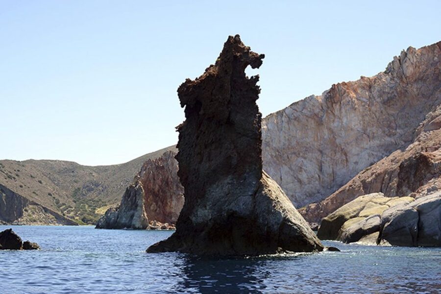 From Adamas: Milos and Poliegos Catamaran Cruise with Lunch - Kalogries and the first swim