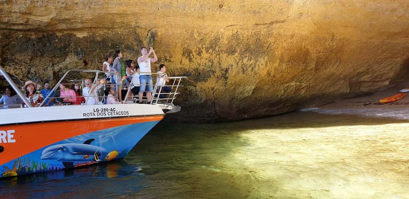From Lagos: Benagil Caves Catamaran Cruise - Reaching Benagil Sea Cave by catamaran