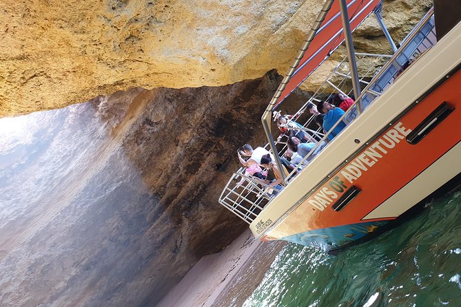 From Lagos: Benagil Caves Cruise on a Catamaran - Entering Benagil Cave for a brief look