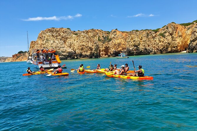 From Lagos: Kayak Tour of Ponta da Piedade Caves on Catamaran - The boat break, swim, and coastal return
