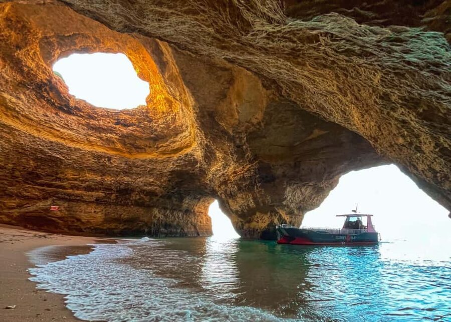From Portimão: 2-Hour Catamaran Tour to Benagil Caves - The short swim near Praia da Marinha