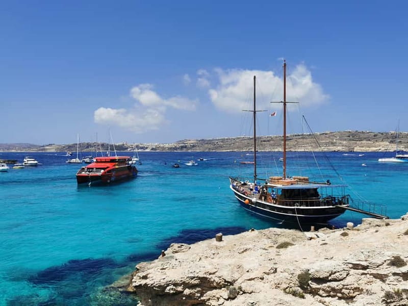 From Sliema/Bugibba: Best of Gozo & Comino Catamaran Tour VT - The route from Malta begins with a 40-minute cruise