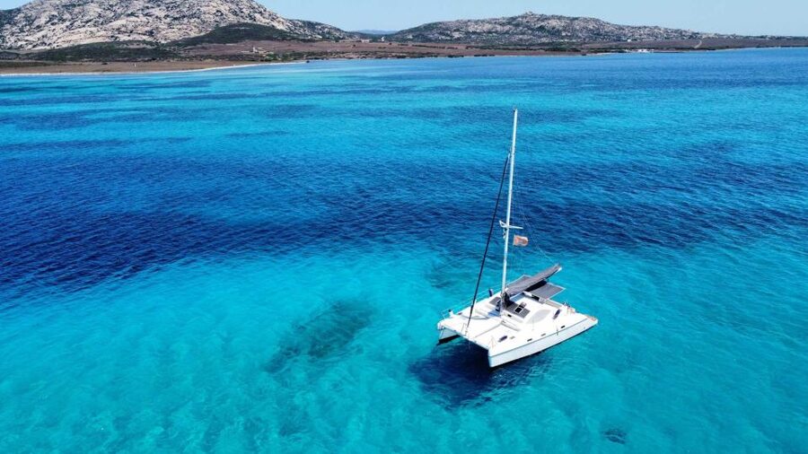 From Stintino: Catamaran tour to Asinara Island - Piscine Naturali di Fornelli and the clear-water stops